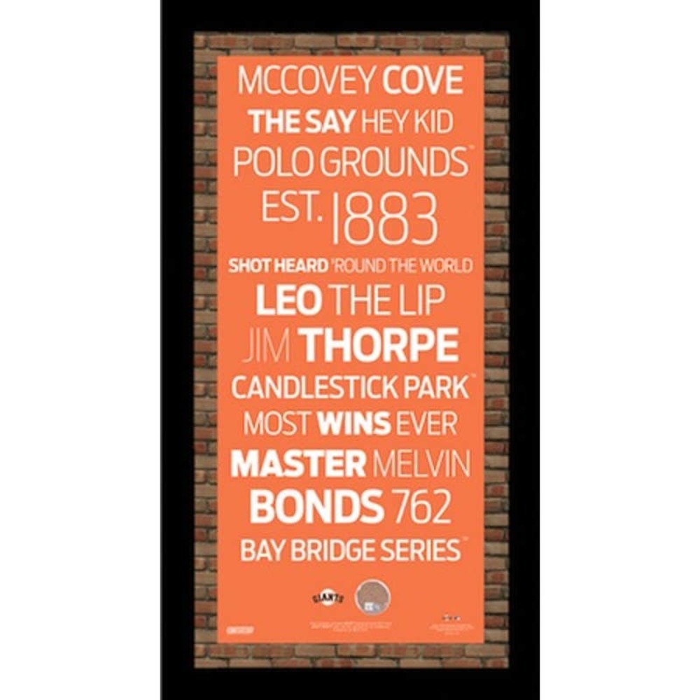 MLB San Francisco Giants Subway Sign Wall Art with Authentic Dirt from AT&T Park